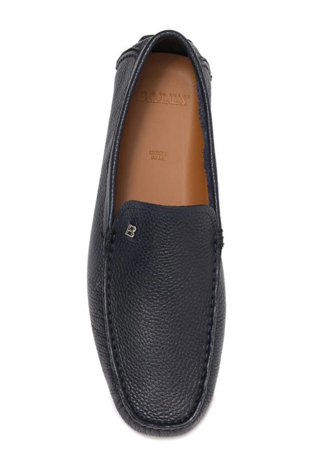Мужские лоферы Bally Wander 6220102 Темно-синие с зернистой отделкой, синий — фото 3