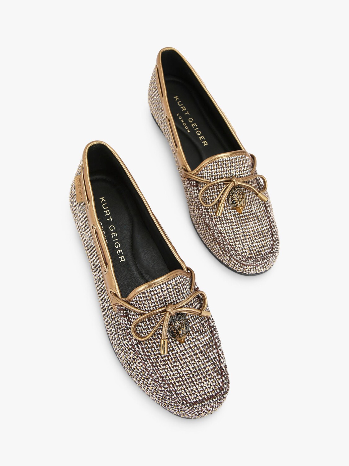 Мокасины с орлом Kurt Geiger London, натуральный бежевый/гусиные лапки — фото 2