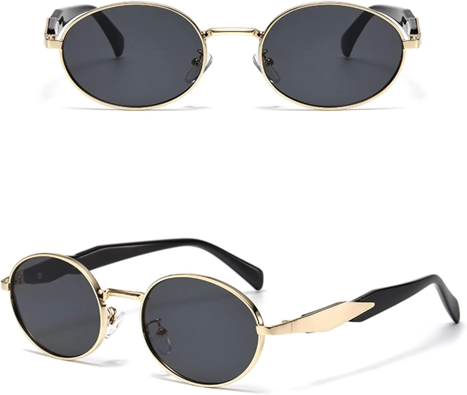 

Комплект из 1/2 солнцезащитных очков: женские модные очки с градиентным затемнением, мужские ретро-очки, очки для активного отдыха, велоспорта SZVVBKK, Golden Black