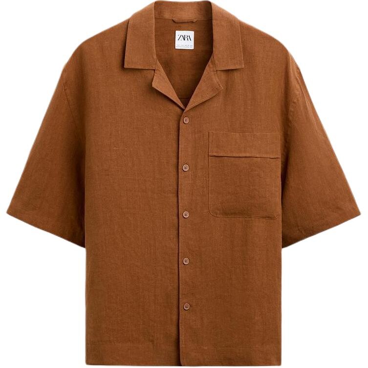 

Рубашка мужская кирпично-красная Zara, красный
