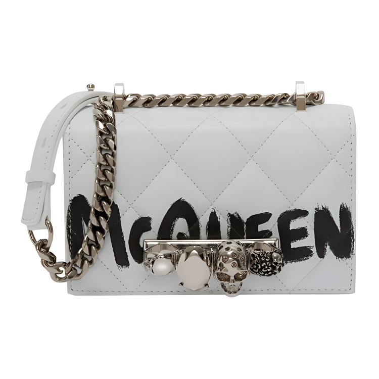 

Alexander McQueen Ювелирная сумка-сэтчел из кожи наппа мини женская белая