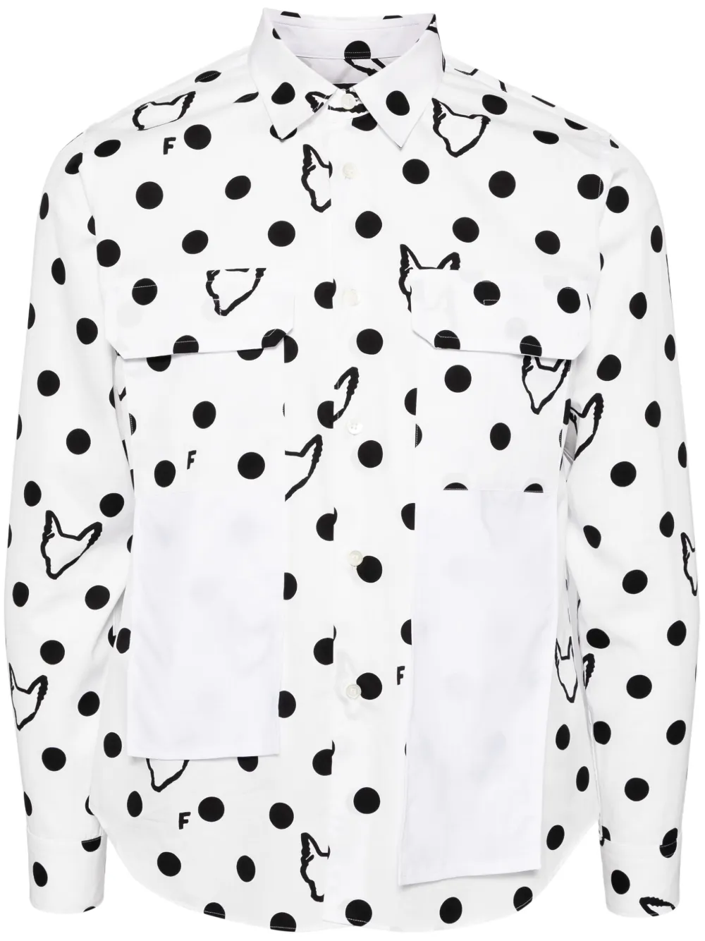 

Рубашка в горох Black Comme Des Garçons, белый