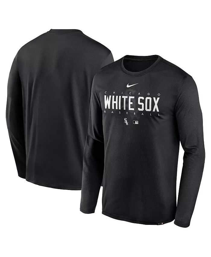 

Мужская черная футболка Chicago White Sox Authentic Collection Team Logo Legend Performance с длинным рукавом Nike