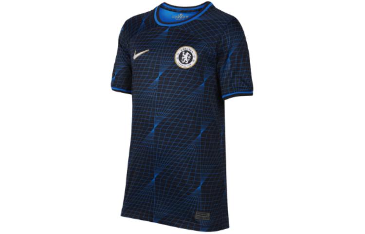 Футболка Chelsea F.C. 2023/24 выездная стадионная сине-черная детская Nike — фото 2