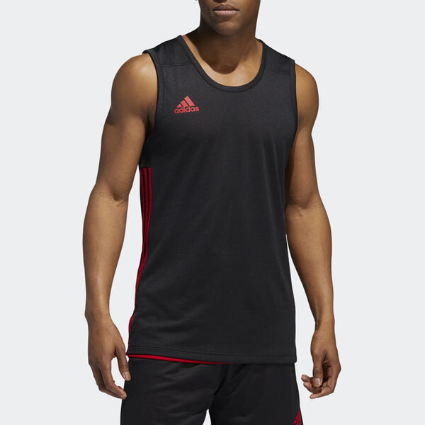 Майка adidas Basketball Training Casual Breathable Knitted Vest Men Black/Red, черный — фото 3