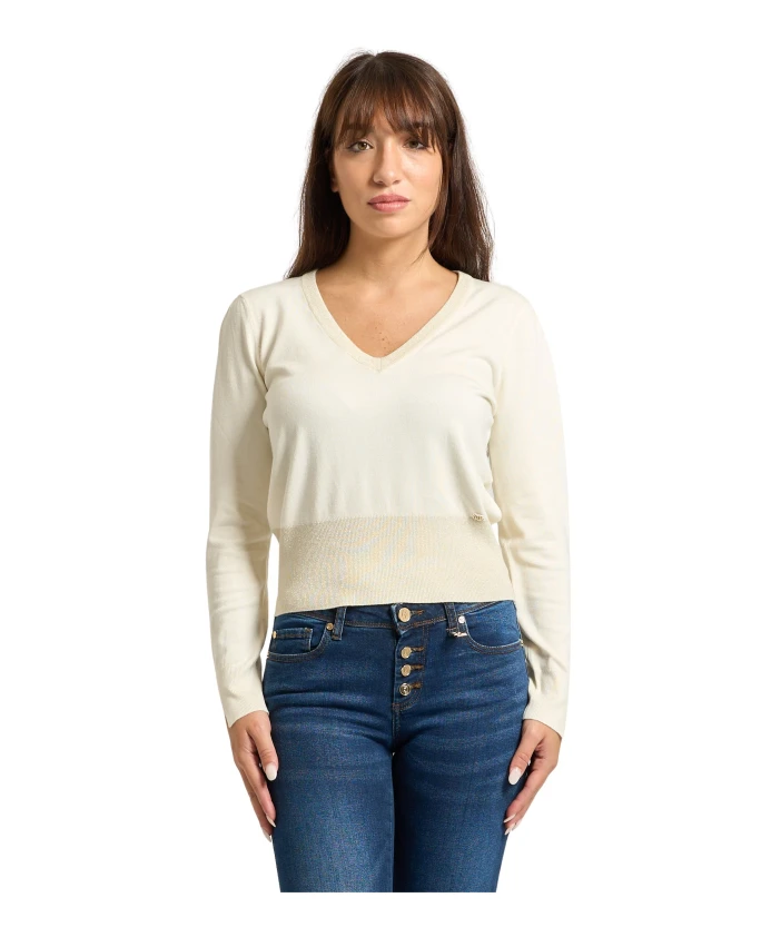 

Белый свитер с V-образным вырезом для женщин Gaudi, белый