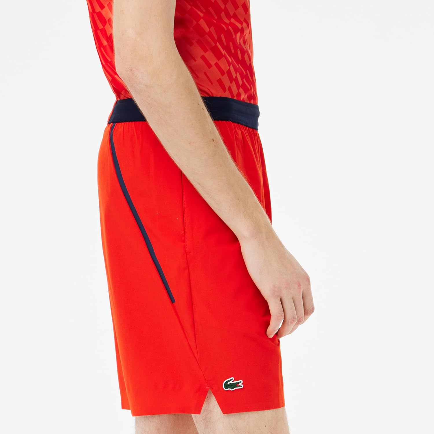 Мужские спортивные теннисные шорты Lacoste Sport Tennis X Novak Djokovic из тафты, Corrida Red — фото 3