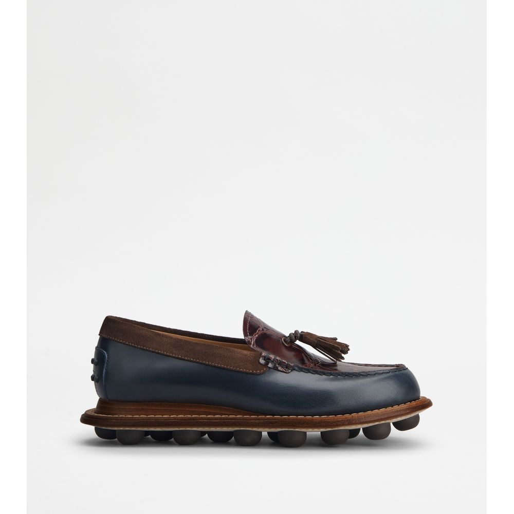 

Лоферы из кожи TOD's, синий/коричневый