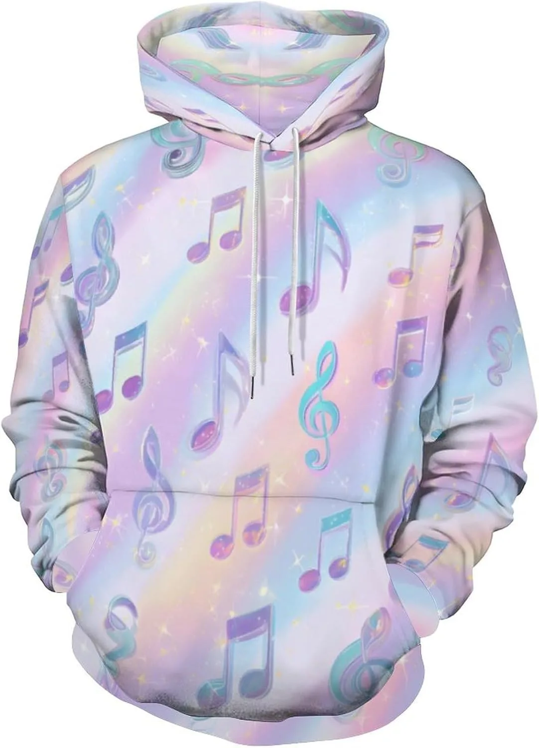 

Мужской худи с музыкальными нотами и 3D-принтом DUOLIFU