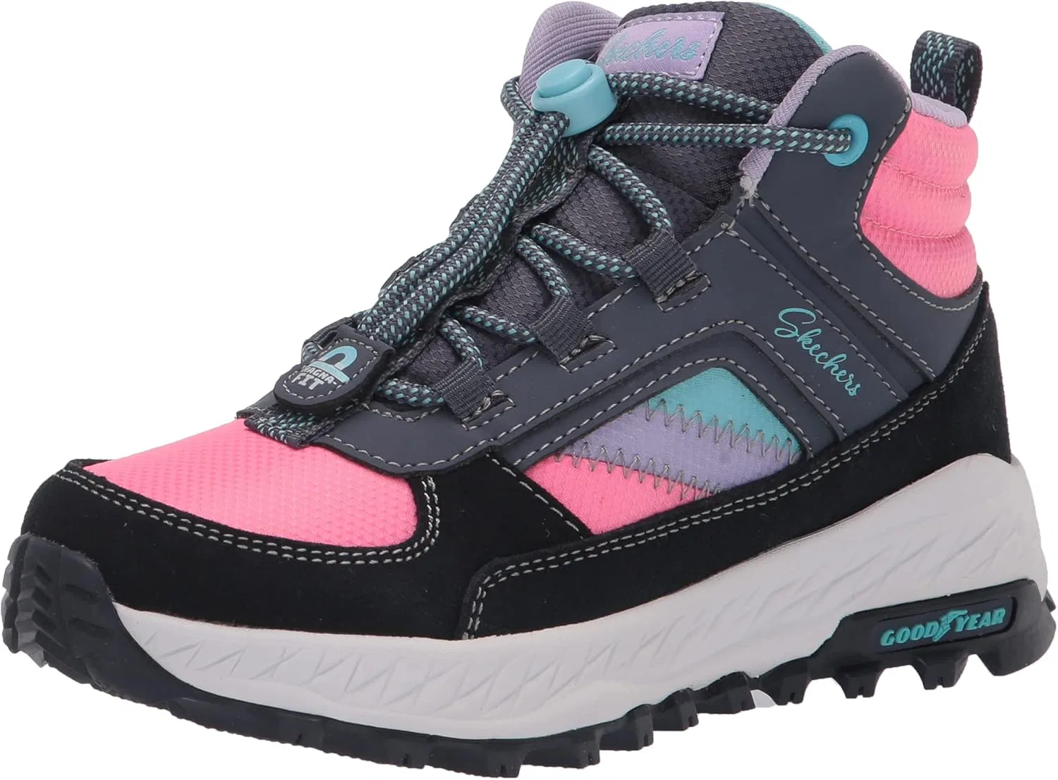 Кроссовки Skechers Fuse Tread для девочек: давайте посмотрим, Grey Suede Multi Trim