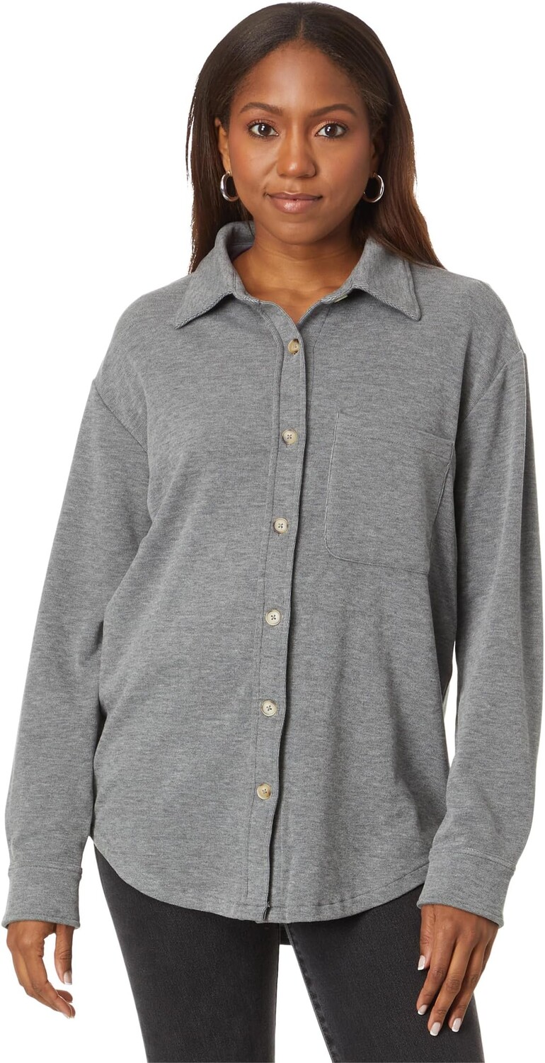 

Рубашка bobi Los Angeles Button Front Collar Shirt Jacket, угольный