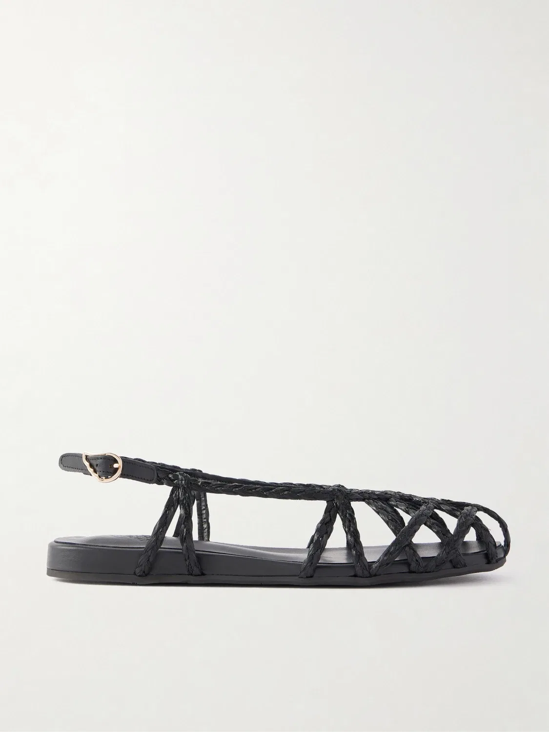 Kardia сандалии из рафии с кожаной отделкой Ancient Greek Sandals, черный