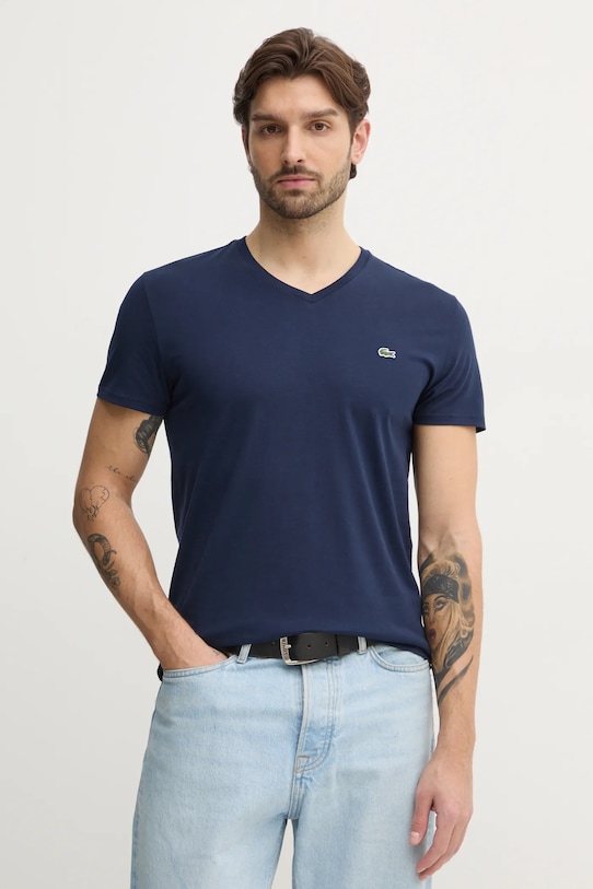 

Хлопковая футболка Lacoste, темно-синий