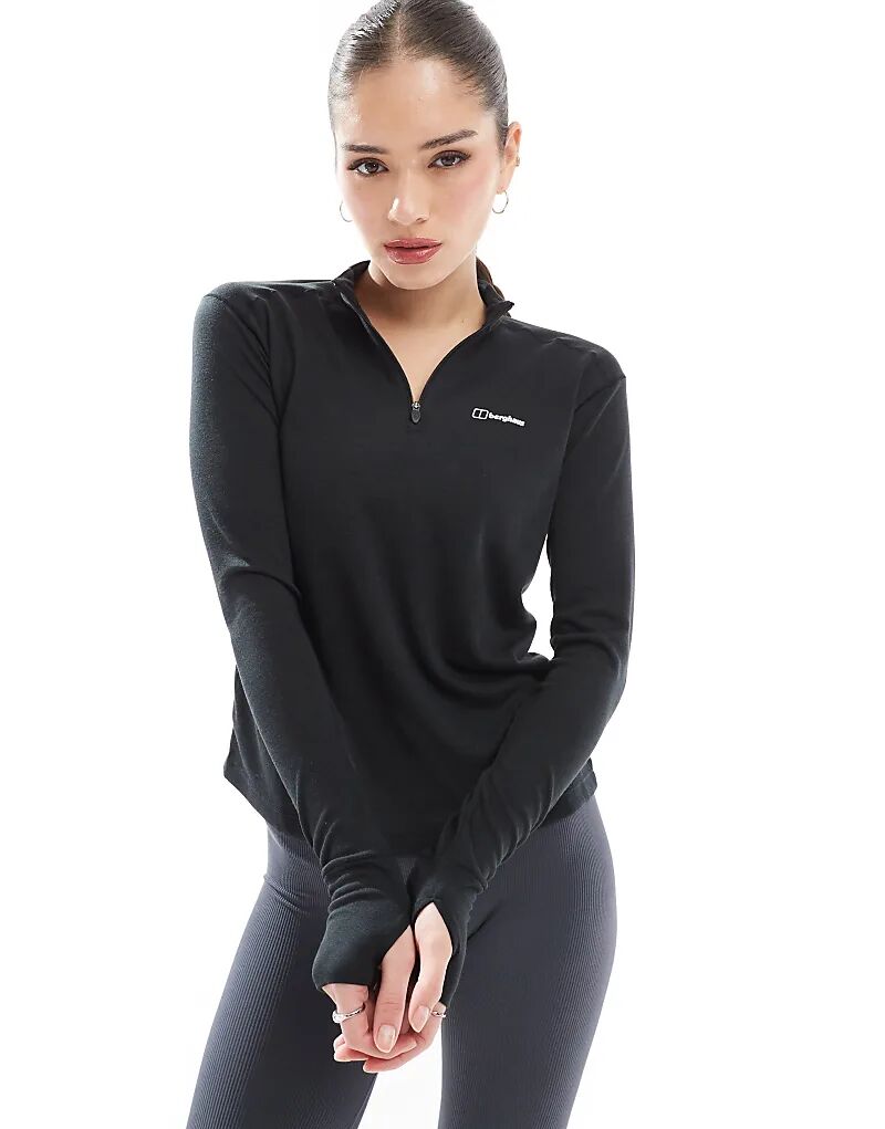 

Топ Berghaus Ivyhill Half Zip Top черного цвета