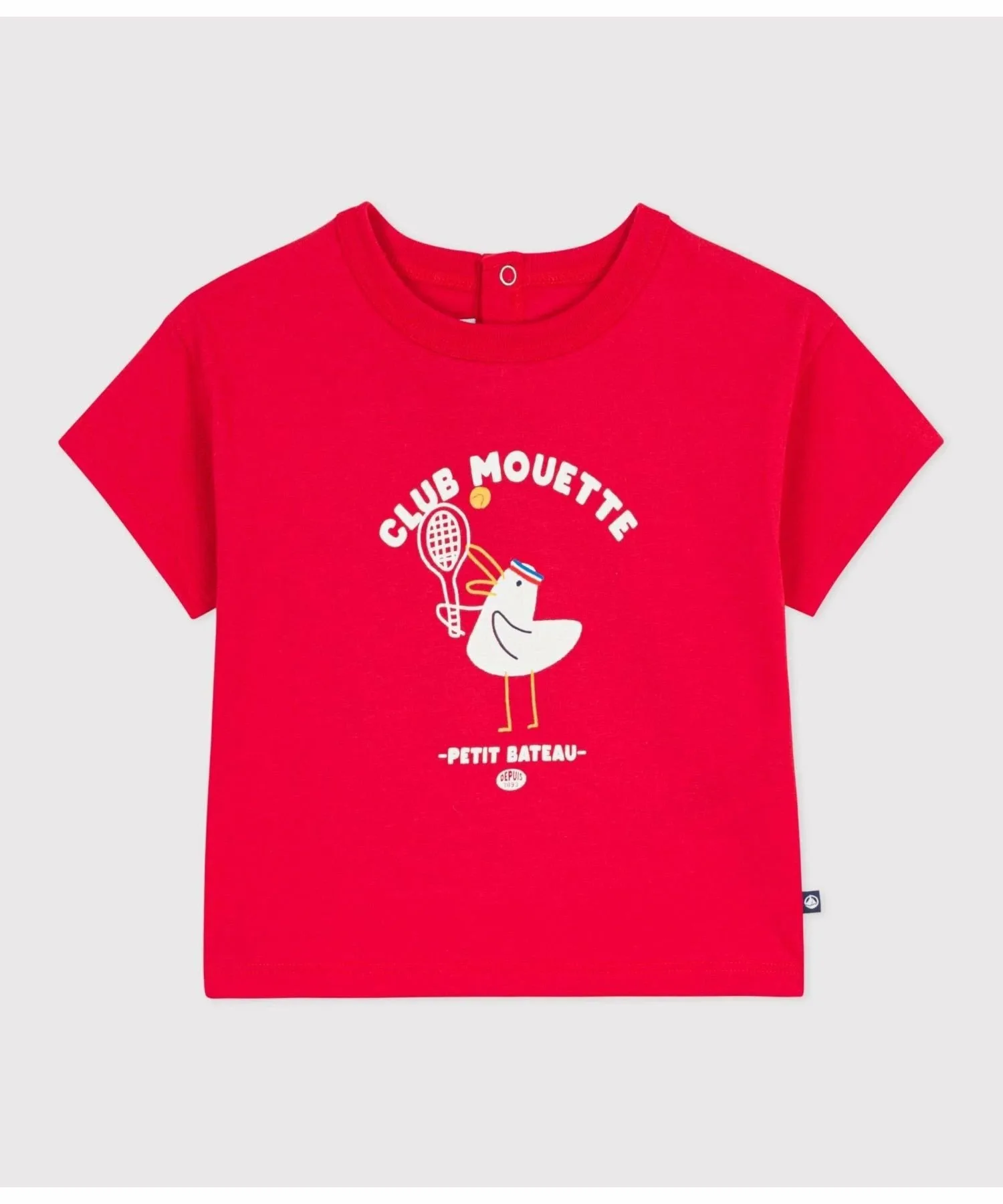Хлопковая футболка с коротким рукавом и принтом PETIT BATEAU, Red