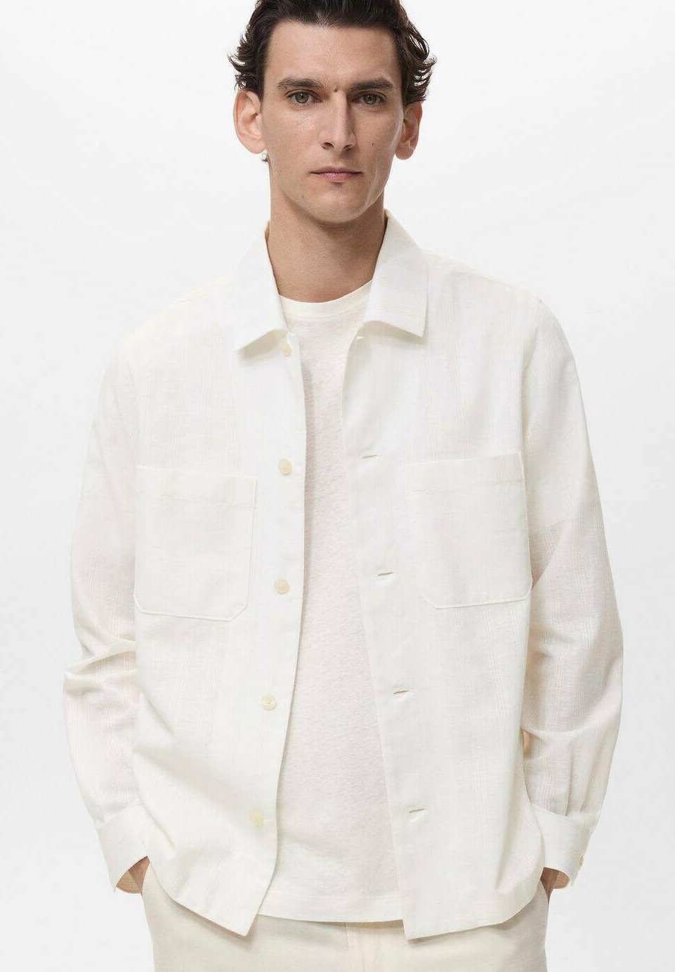 

Рубашка WITH POCKETS Mango, Ecru