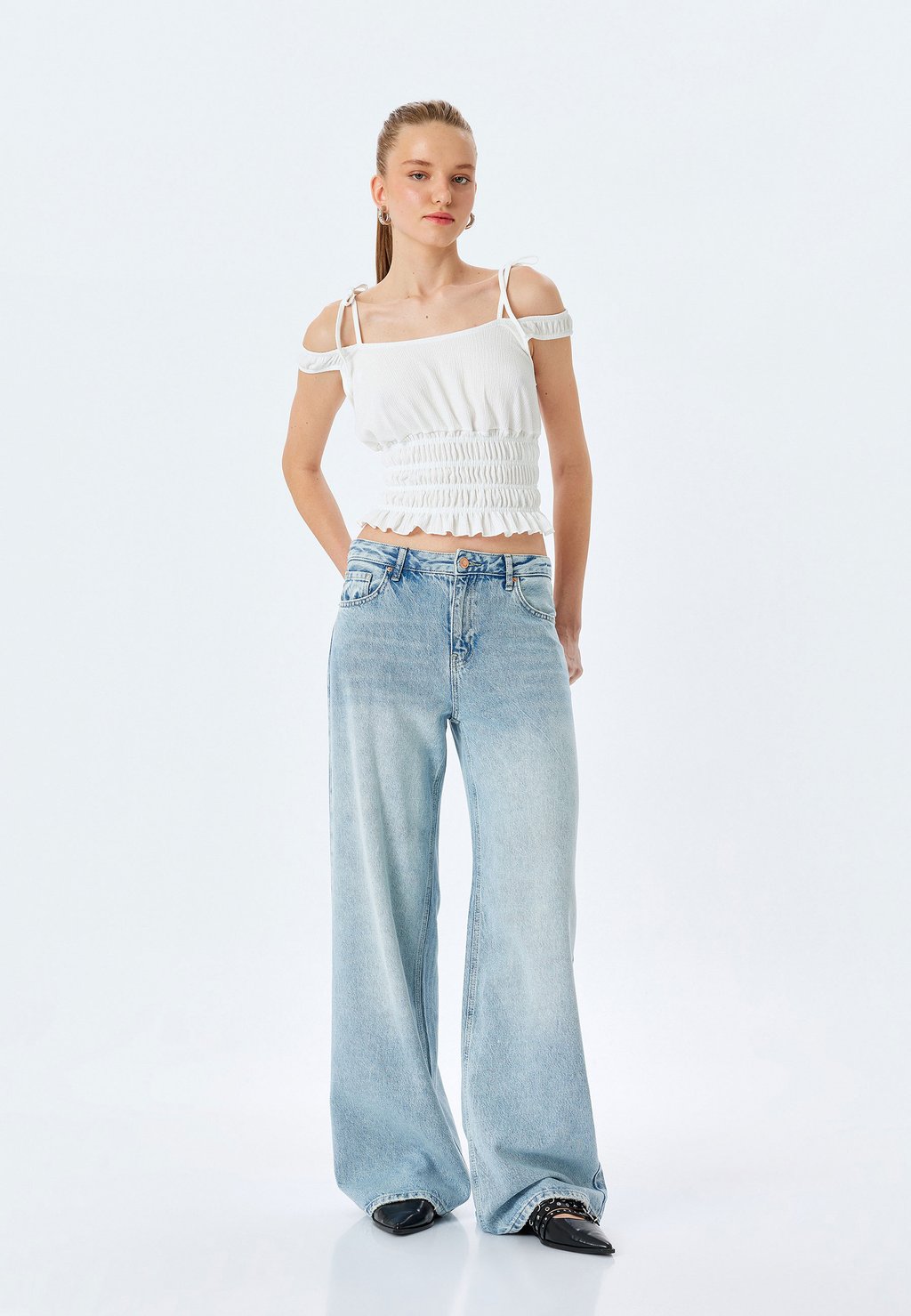 

Блуза CROP Koton, бежевый