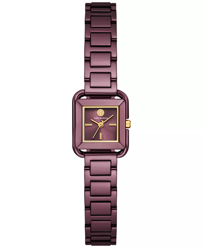 

Женские наручные часы The Kira Square Purple с браслетом из нержавеющей стали, 18 мм Tory Burch