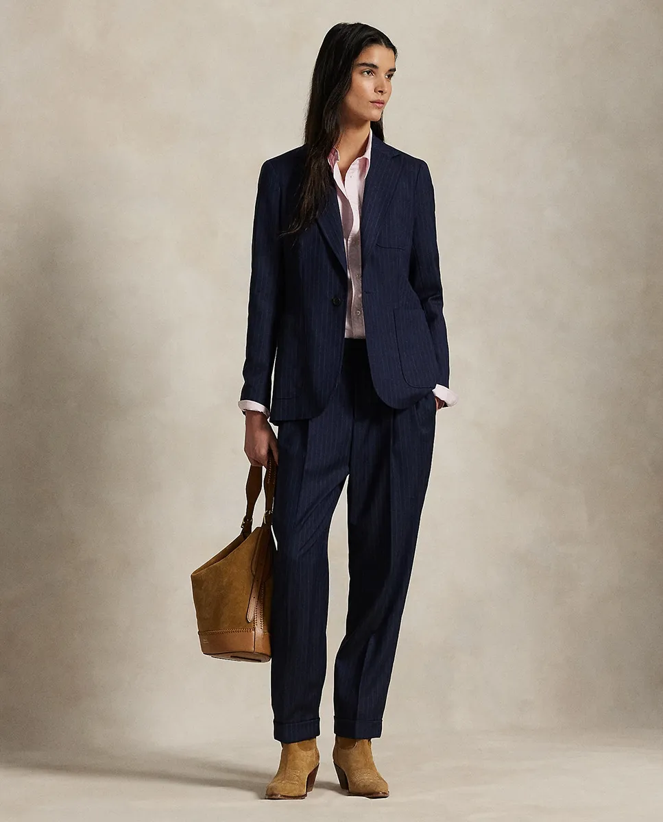 

Женские прямые брюки с подворотами Polo Ralph Lauren, темно-синий