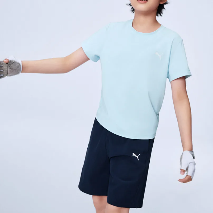 Детская спортивная футболка с круглым вырезом PUMA, синий tone 00388 — фото 4