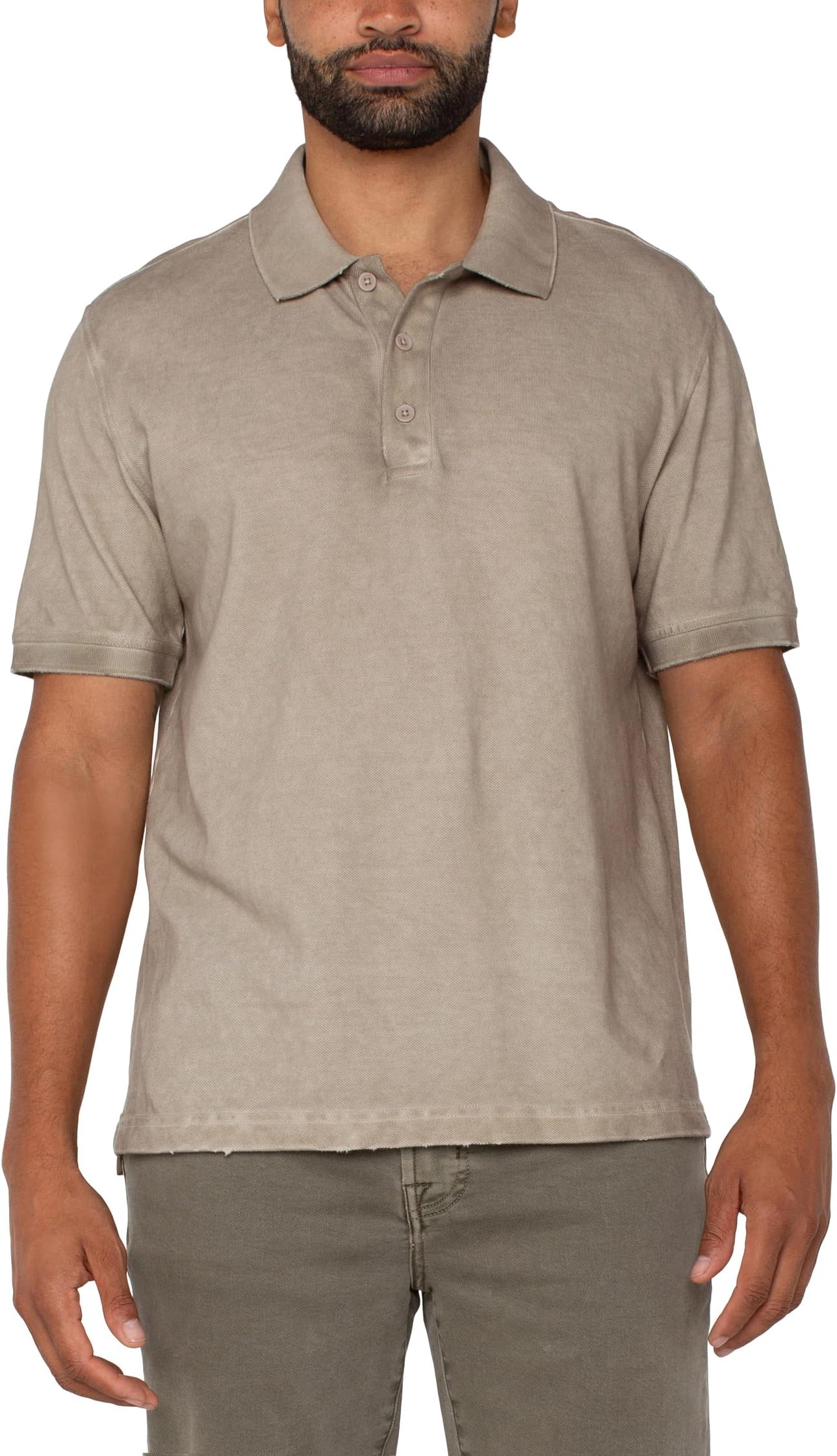 

Футболка Liverpool Los Angeles Short Sleeve Distressed Rib Polo, цвет Barley