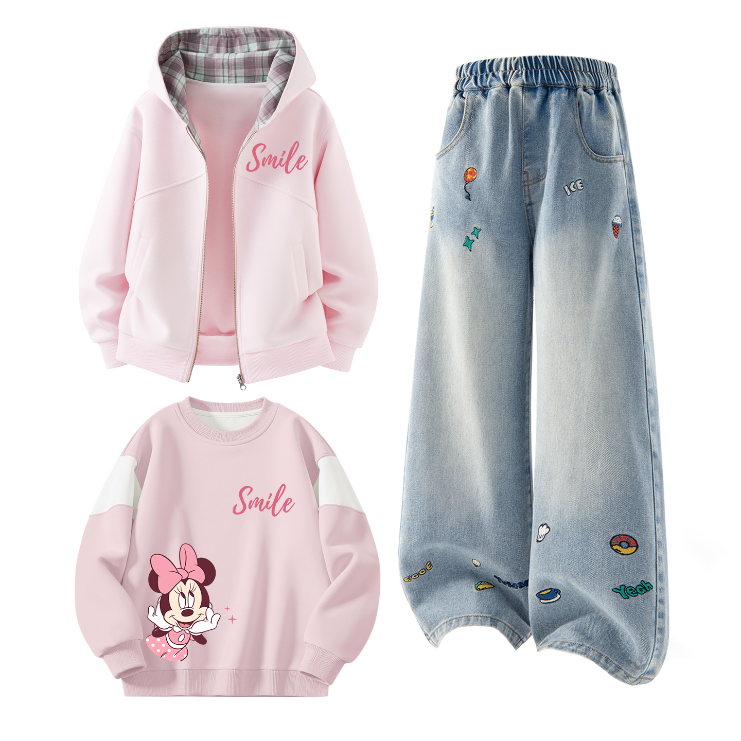 

Детская повседневная спортивная одежда Moderate Disney, di xiling star k cherry blossom розовый+solid color denim синий+di call smile k cherry blossom розовый