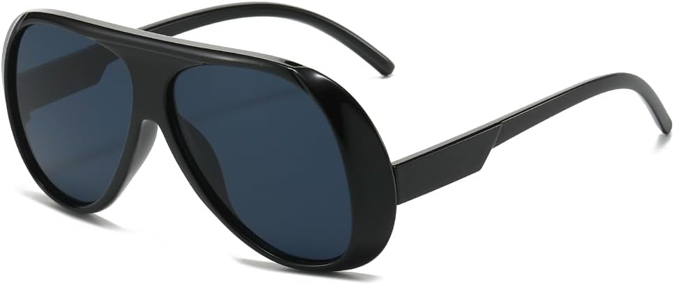 

Винтажные солнцезащитные очки-пилот Long Keeper большого размера для женщин, в стиле ретро 70-х, с крупной оправой, модные, с плоской верхней частью, защита от ультрафиолета UV400, Black Black