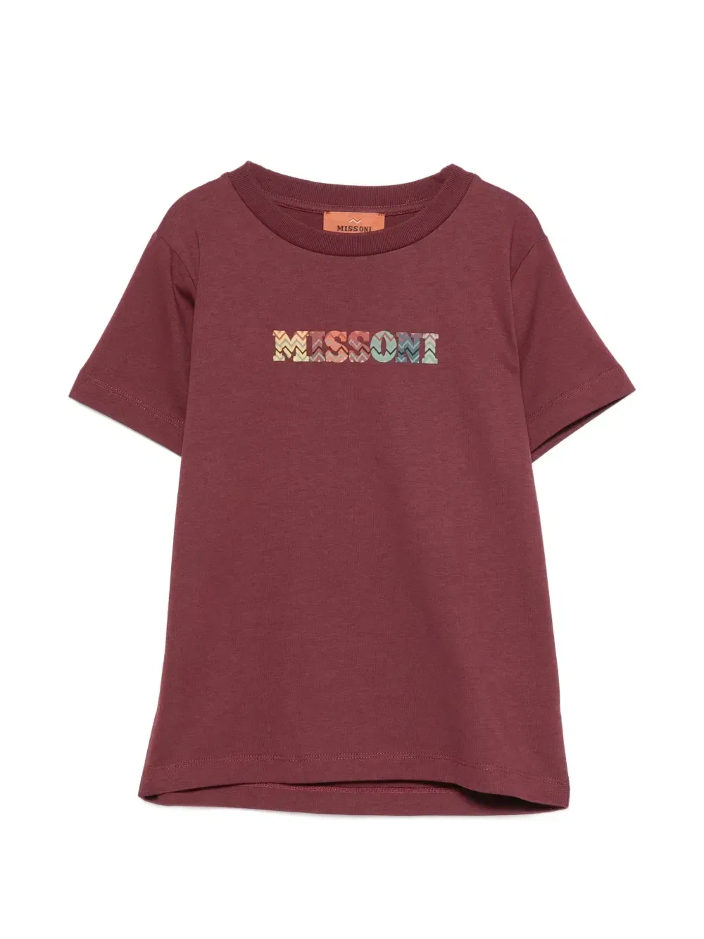 Футболка хлопковая с принтом логотипа Missoni Kids, красный
