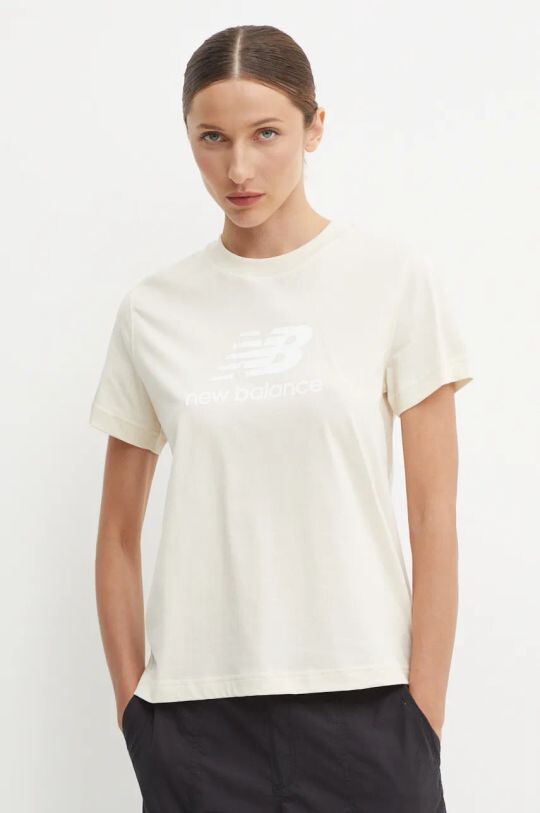 

Хлопковая футболка New Balance, бежевый