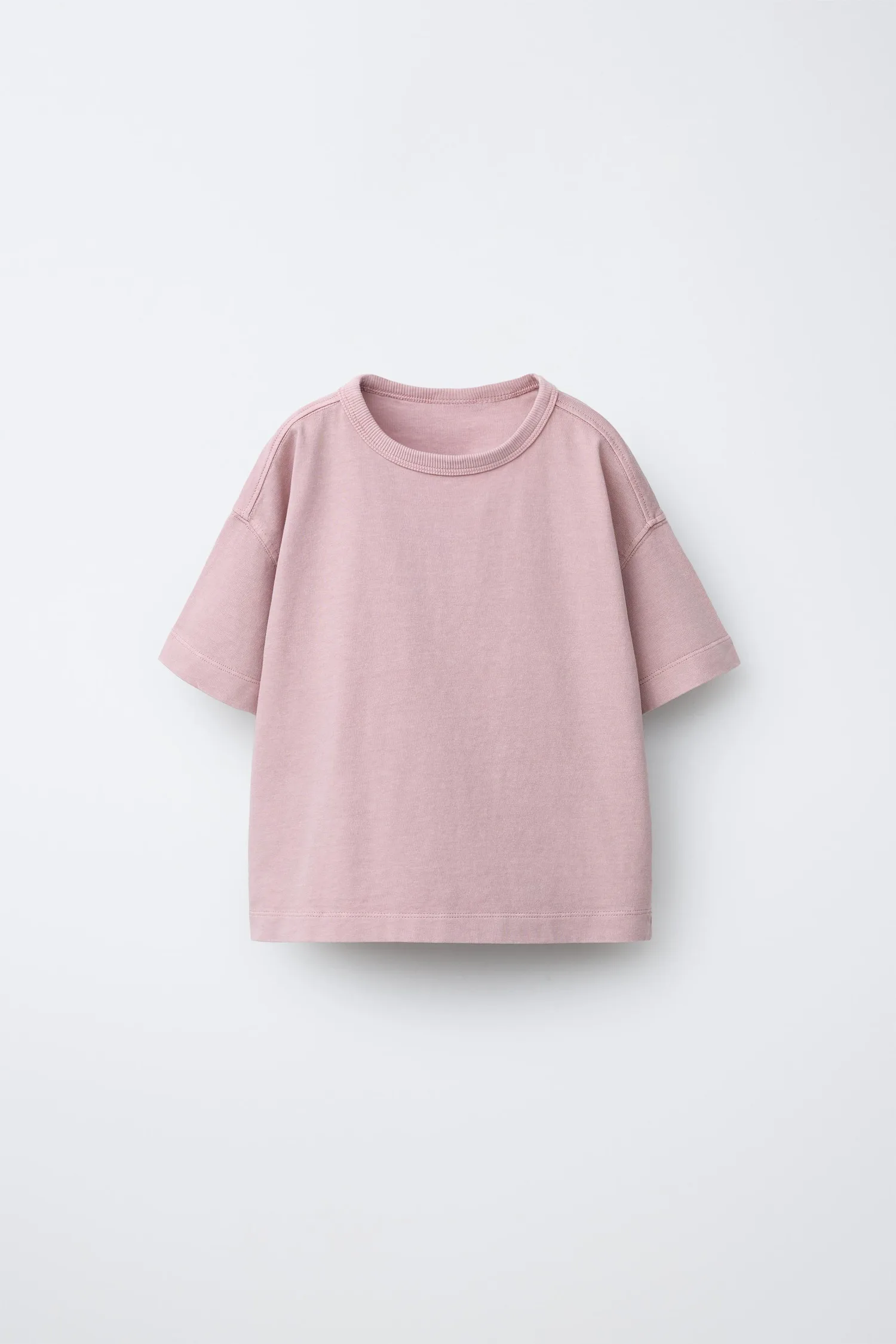 Однотонная футболка, окрашенная методом глажения Zara, розовый