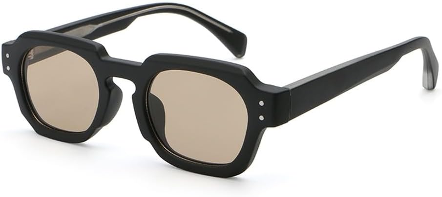 

черные квадратные солнцезащитные очки в стиле ретро для женщин, ацетатные, коричневые, серые, мужские солнцезащитные очки с защитой от УФ-излучения UV400, аксессуары для мужчин WNCKSQ, Black With Brown