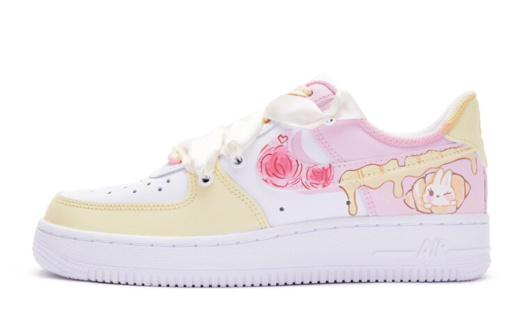 

Кроссовки Nike Air Force 1 Skateboard Shoes Women's Low-Top Pink/Yellow White