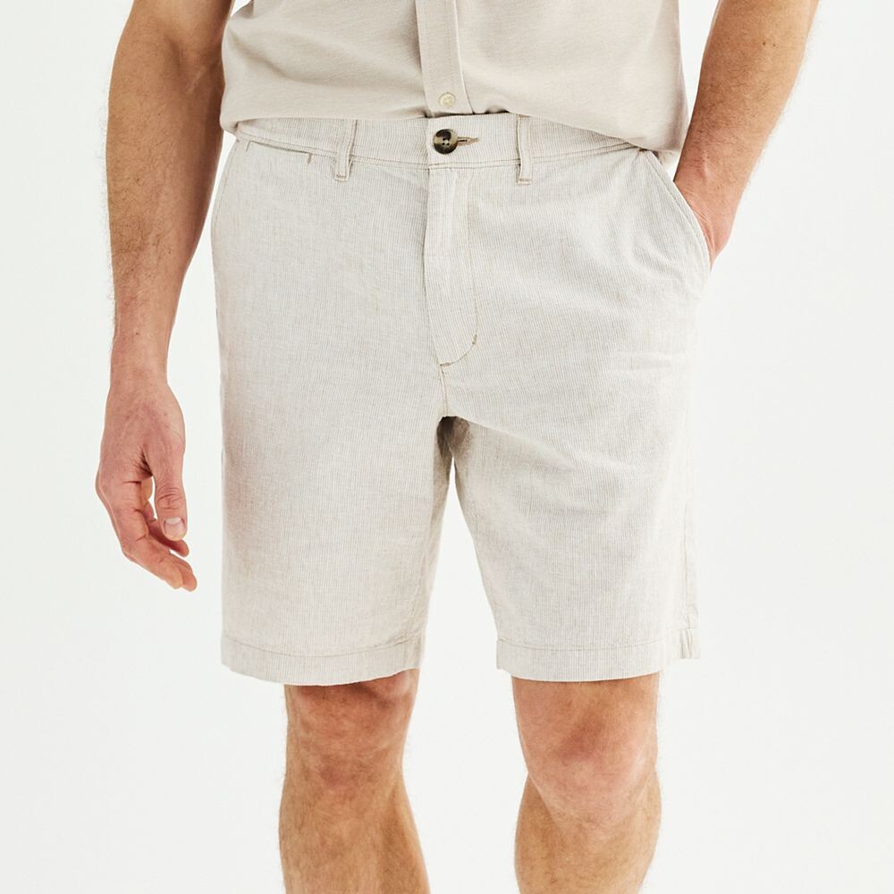 

Мужские шорты Sonoma Goods For Life Flexwear с плоской передней частью 9 дюймов, цвет Beige Stripe