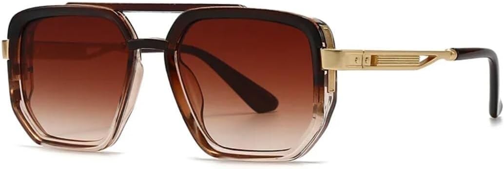 

Солнцезащитные очки для мужчин и женщин - защита UV400 - двойная перемычка, большая оправа, градиентные линзы, для занятий спортом на открытом воздухе и вождения LXLHWN, Tyj539-2