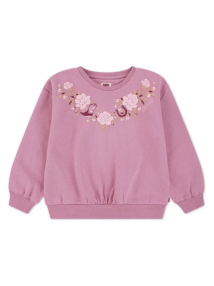 Свитшот меланжевый Levi's Kids, розовый
