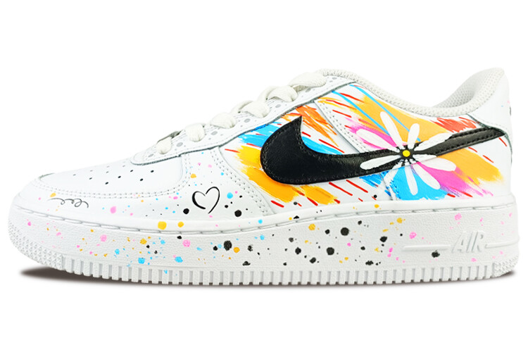 

Кроссовки Nike Air Force 1 Skateboard Shoes Women's Low-Top Yellow Blue