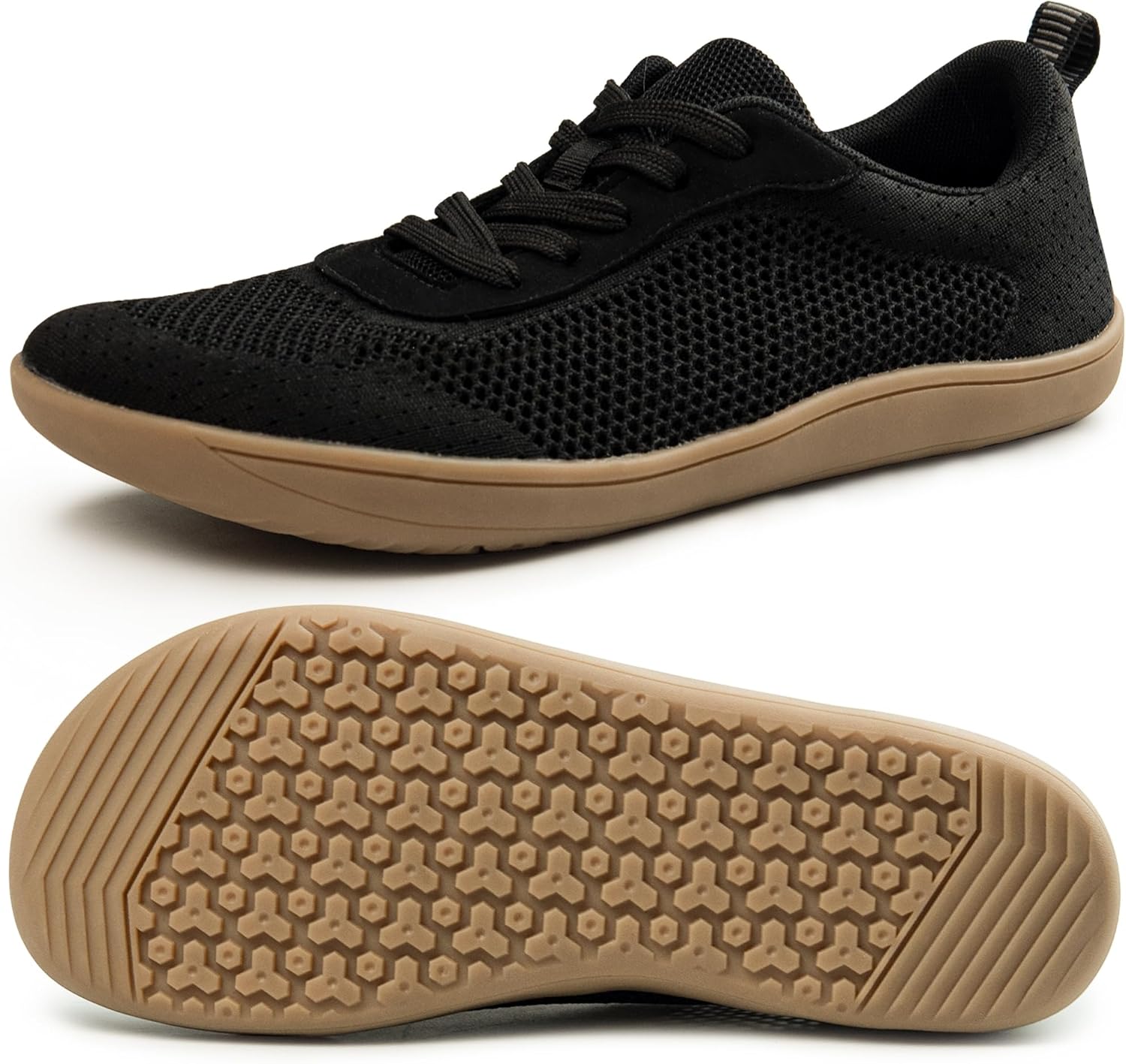 

Мужские кроссовки Flexwin с широкой пяткой, минималистичные босоножки, повседневные дышащие мягкие кроссовки с нулевым перепадом, черный/коричневый