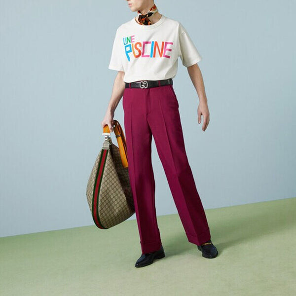 Футболка cotton jersey t-shirt with print 'ivory' Gucci, белый — фото 3