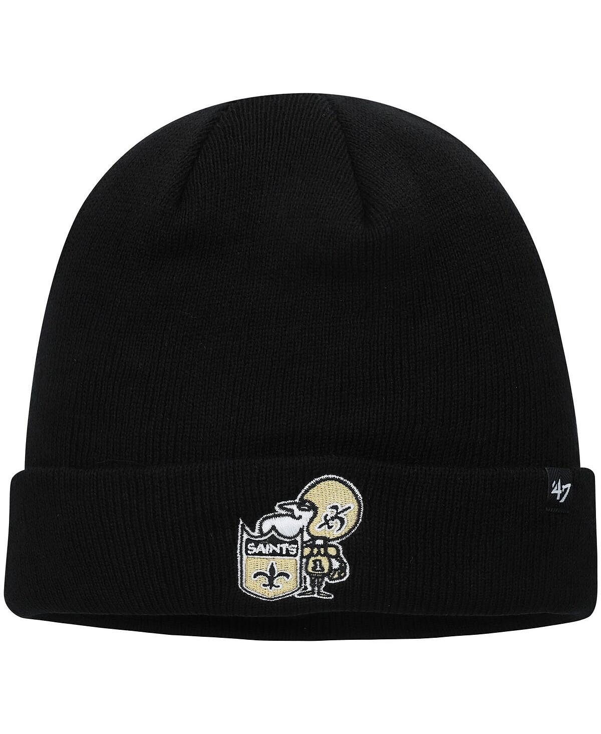 

Мужская черная вязаная шапка New Orleans Saints Legacy с манжетами '47 Brand