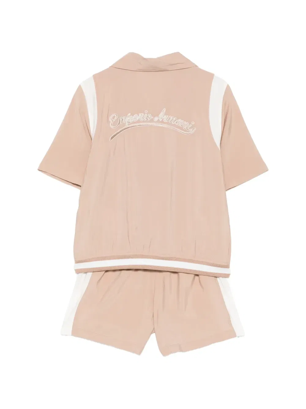 Комплект из шорт с вышитым логотипом Emporio Armani Kids, бежевый — фото 2
