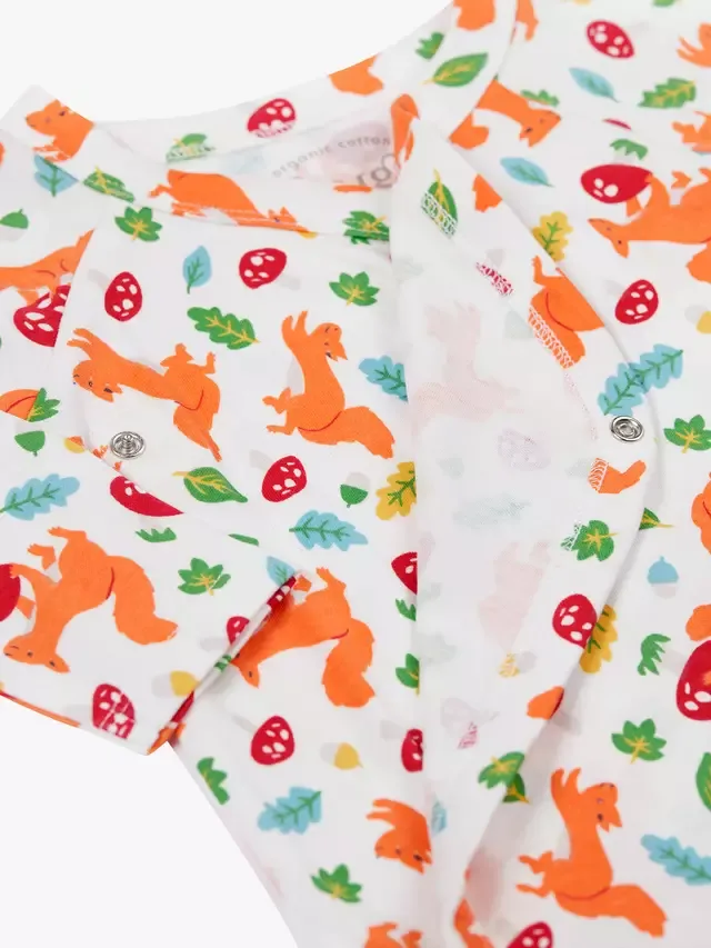 Комплект из 2 боди-пеленок с рисунком белки, белый Frugi — фото 2