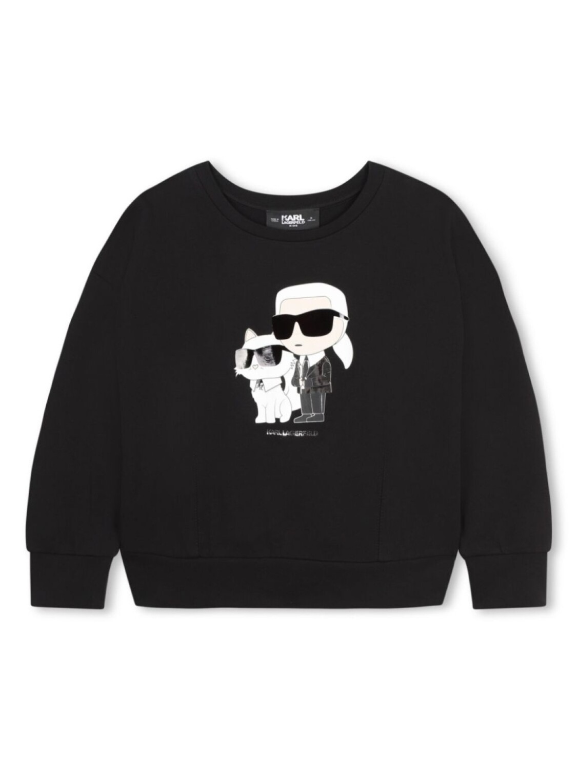 

Karl Lagerfeld Kids толстовка с принтом Karl and Choupette, черный