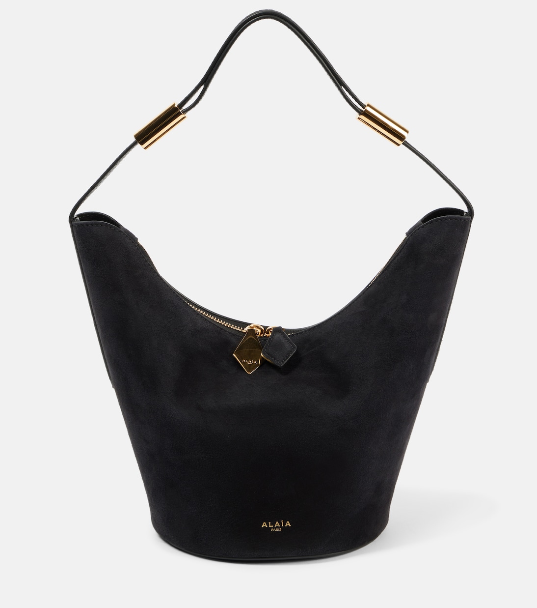 

Маленькая замшевая сумка через плечо Alaïa, нуар