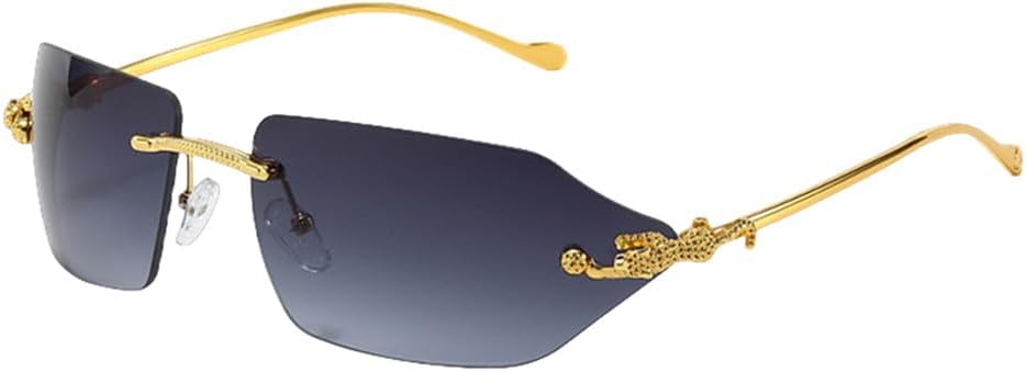 

Мужские солнцезащитные очки, модные прямоугольные, женские металлические, роскошные, с леопардовым принтом, классические, с защитой от УФ-излучения UV400 TVTBBVV, Gray