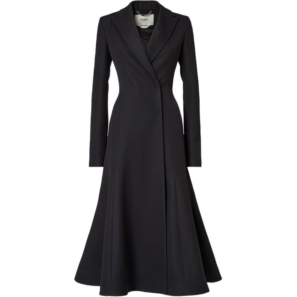 

FENDI Пальто женское с черным лацканом, умеренный прямой крой