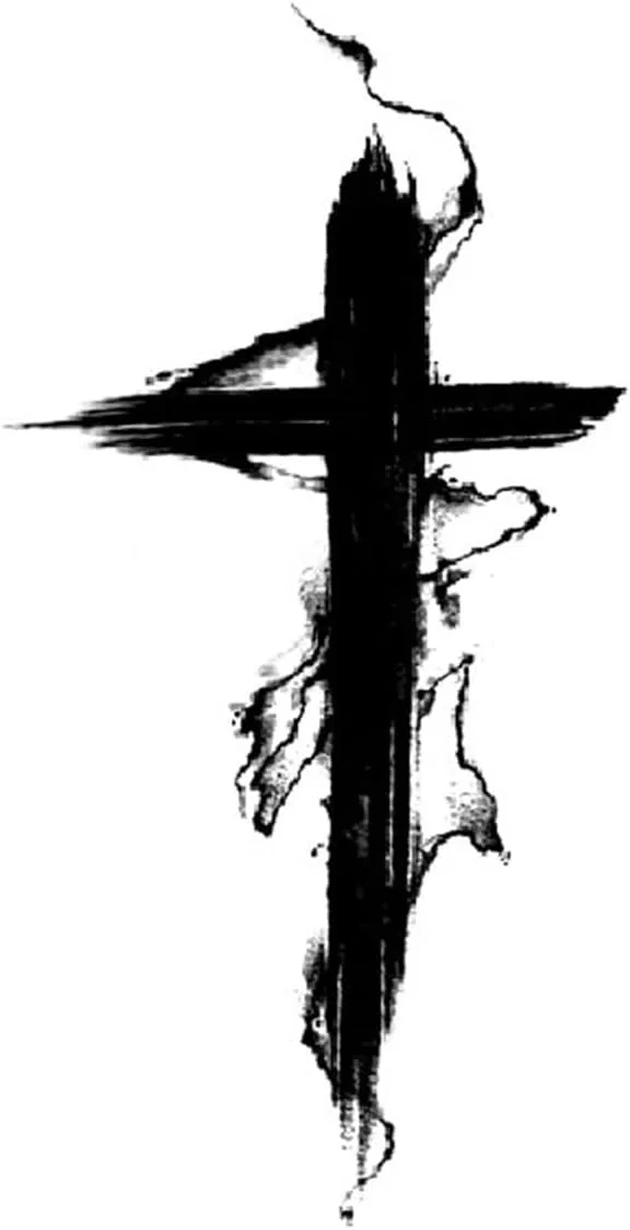 Временные татуировки для взрослых, Ink Style Cross Herb, 2 шт., one color