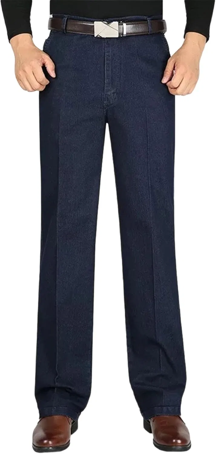 Джинсы свободные Mens Baggy Elastic Waist Jeans, темно-синие