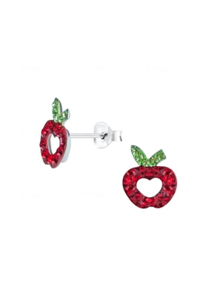 

Alexander York Серьги-гвоздики в виде яблок с красными кристаллами, изготовленные из серебра 925 пробы, комплект из 2 штук