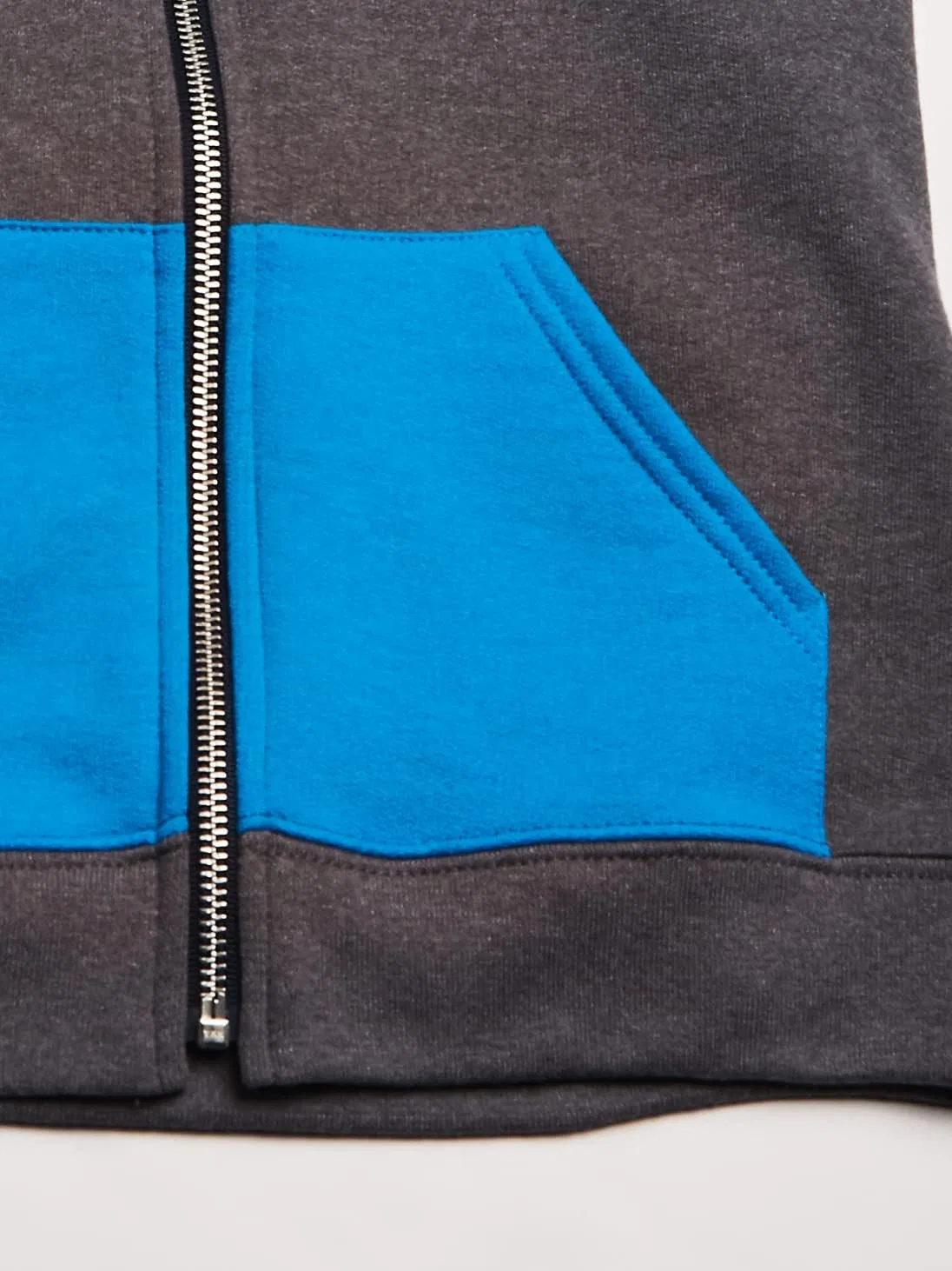 Спортивные штаны, толстовки и худи Fruit of the Loom для мальчиков, Full Zip - Charcoal Heather/Navy — фото 4