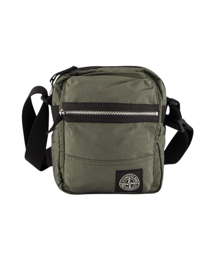 

Поясная сумка из нейлона с покрытием и металлическим каркасом econyl Stone Island, зеленый